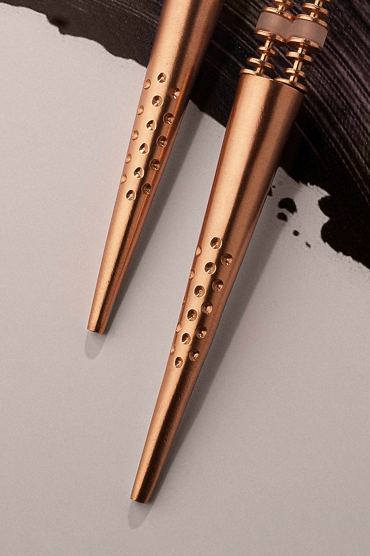Gold Plated Brass Spike Earrings by Suhani Pittie at Pernia's Pop Up Shop