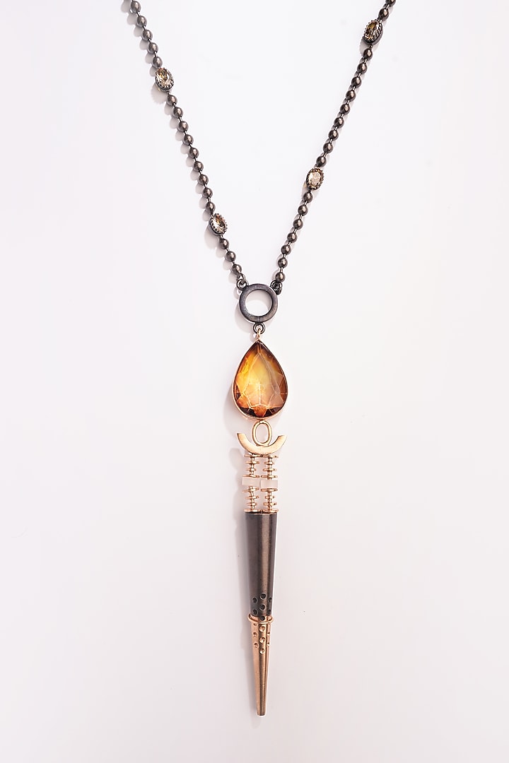 Gold Plated Crystal & Beaded Necklace by Suhani Pittie at Pernia's Pop Up Shop