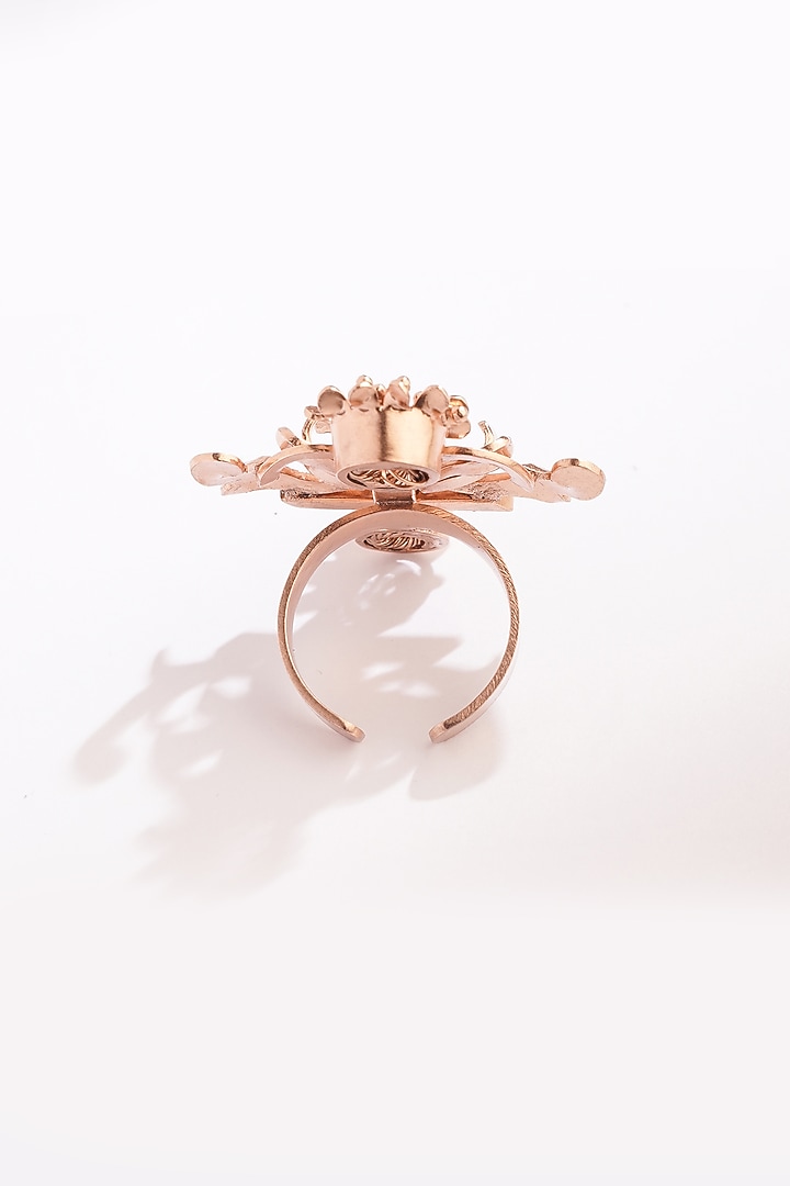 Gold Plated Green Crystal Ring by Suhani Pittie at Pernia's Pop Up Shop