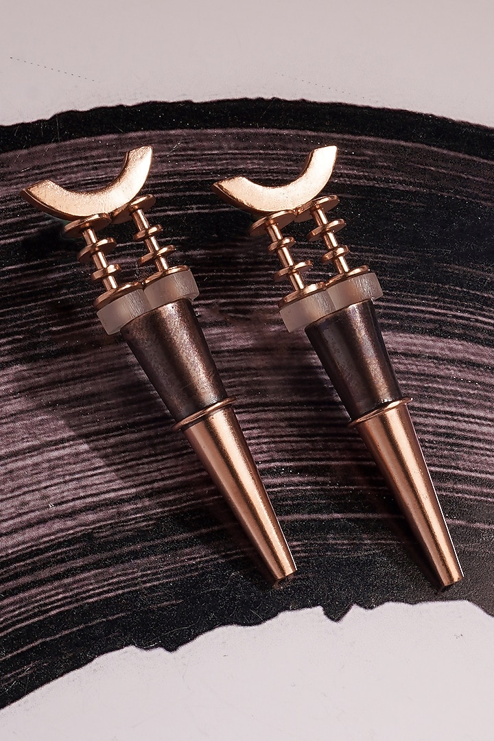 Gold Plated Copper Dangler Earrings by Suhani Pittie at Pernia's Pop Up Shop