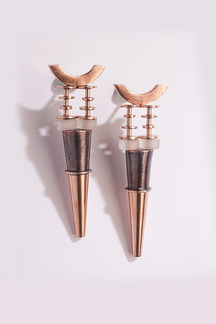 Gold Plated Copper Dangler Earrings by Suhani Pittie at Pernia's Pop Up Shop