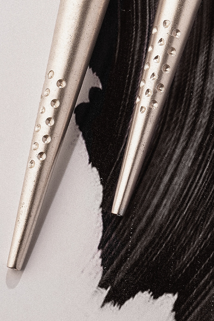 Silver Finish Brass Spike Earrings by Suhani Pittie at Pernia's Pop Up Shop