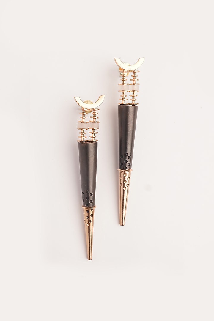 Gold Plated Copper Dangler Earrings by Suhani Pittie at Pernia's Pop Up Shop