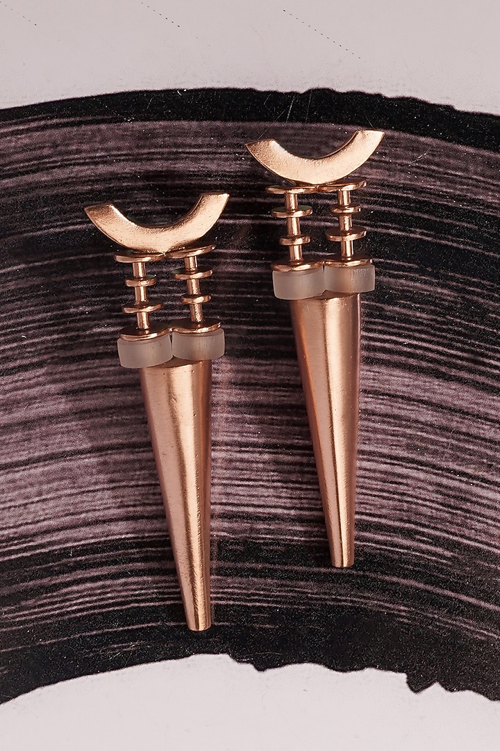 Gold Plated Copper Dangler Earrings by Suhani Pittie at Pernia's Pop Up Shop