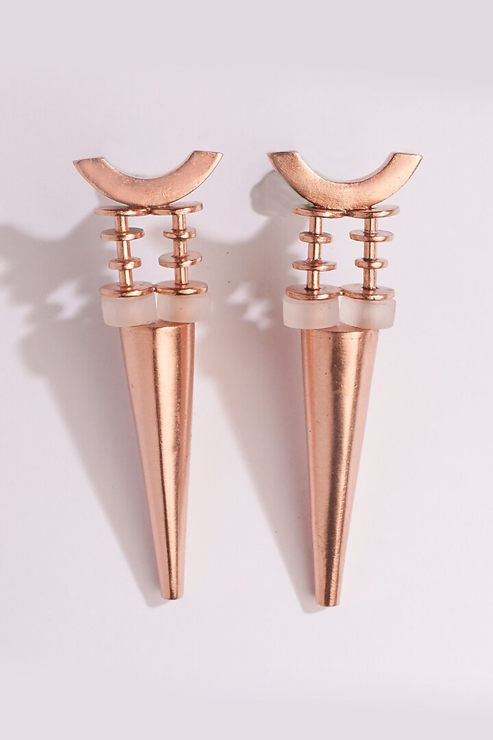 Gold Plated Copper Dangler Earrings by Suhani Pittie at Pernia's Pop Up Shop