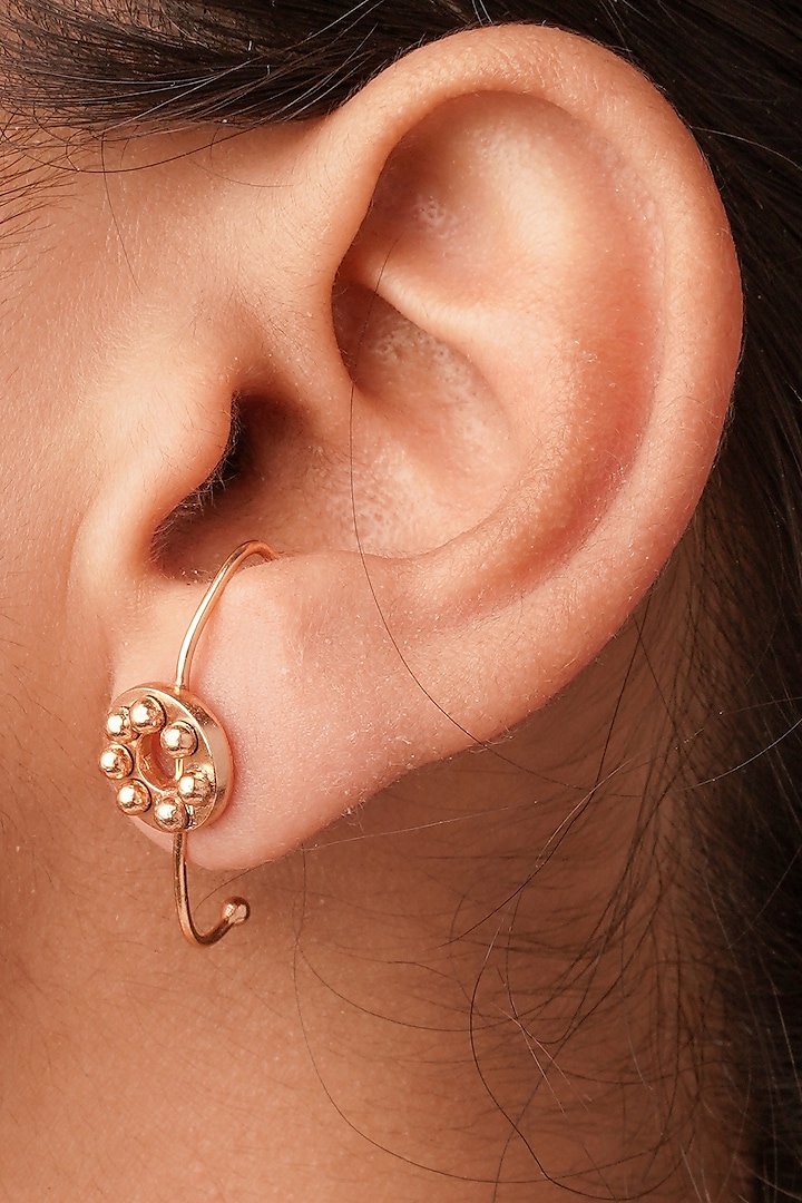 Gold Plated Copper Stud Earrings by Suhani Pittie