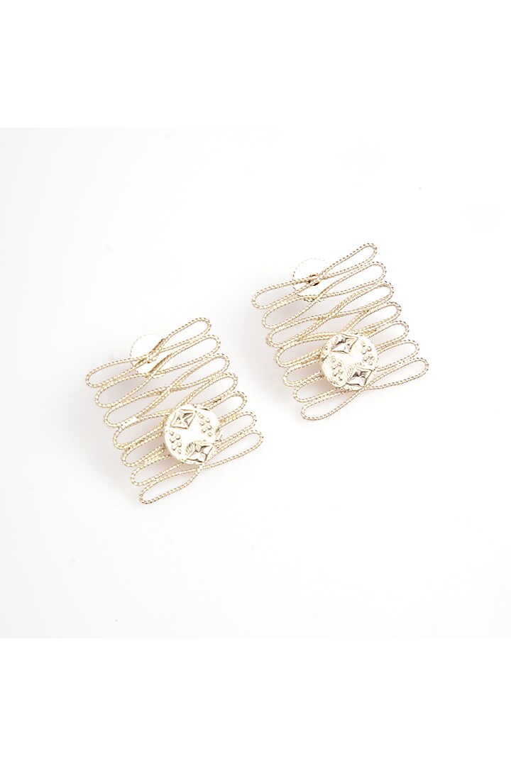 Two Tone Plated Stud Earrings by Suhani Pittie at Pernia's Pop Up Shop