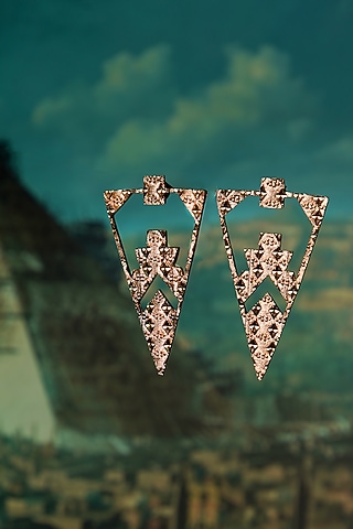 Gold Plated Handmade Dangler Earrings by Suhani Pittie