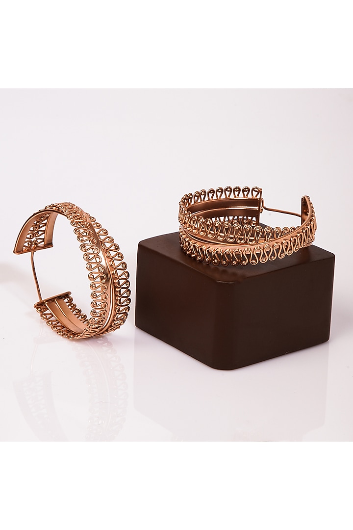 Gold Plated Handmade Hoop Earrings by Suhani Pittie at Pernia's Pop Up Shop