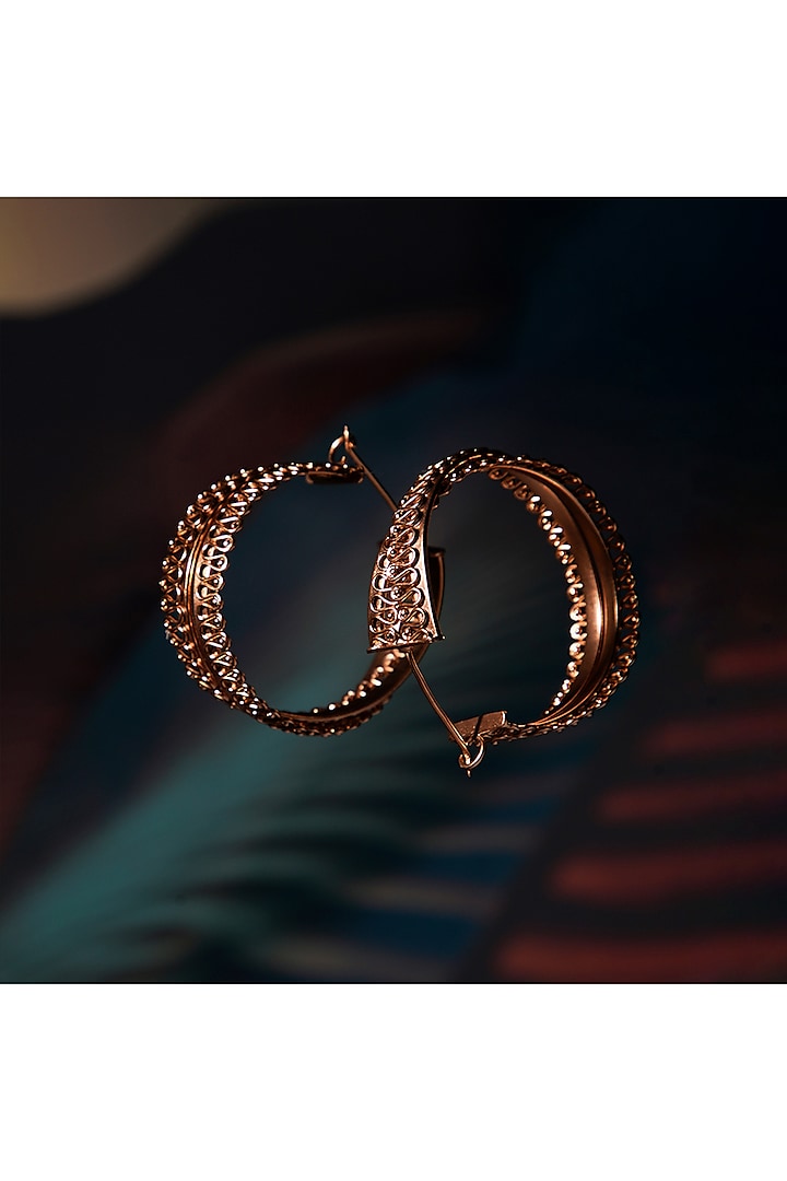 Gold Plated Handmade Hoop Earrings by Suhani Pittie