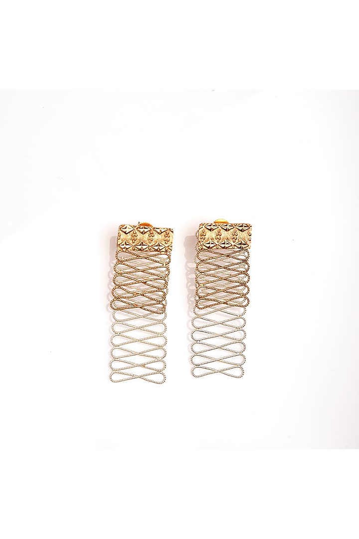 Two Tone Plated Handmade Stud Earrings by Suhani Pittie at Pernia's Pop Up Shop