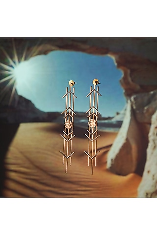 Gold Plated Handmade Earrings In Copper by Suhani Pittie