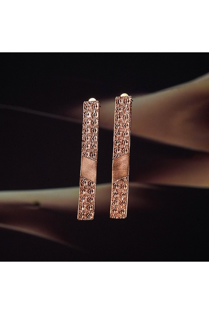 Gold Plated Handmade Dangler Earrings In Copper by Suhani Pittie