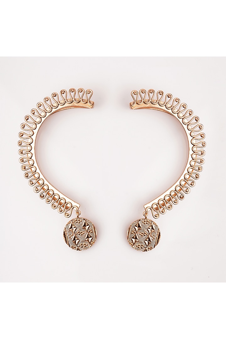 Gold Plated Handmade Earrings In Copper by Suhani Pittie at Pernia's Pop Up Shop