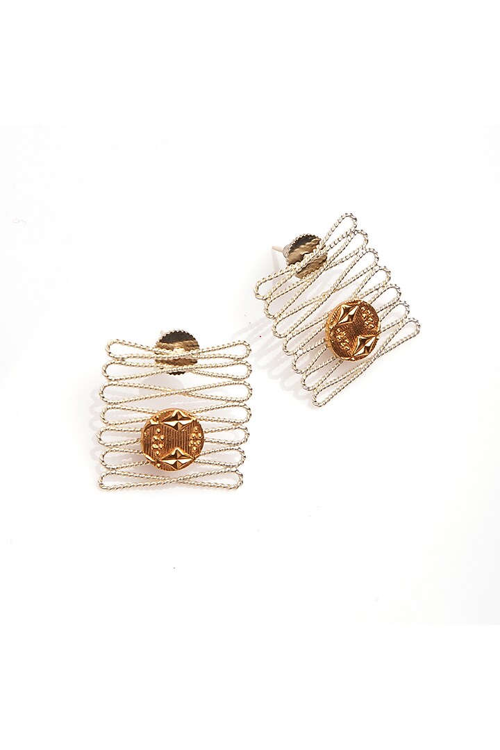Two Tone Plated Handmade Earrings by Suhani Pittie at Pernia's Pop Up Shop