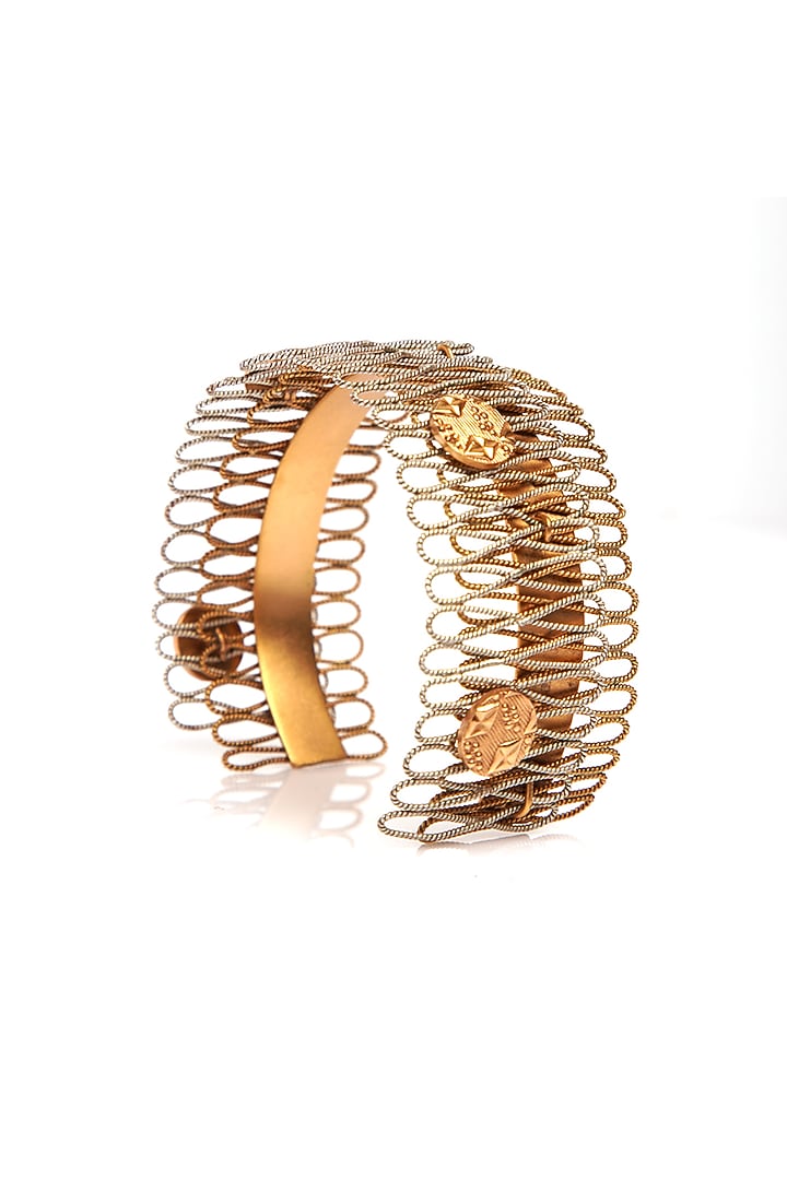 Gold Plated Handmade Openable Cuff by Suhani Pittie at Pernia's Pop Up Shop