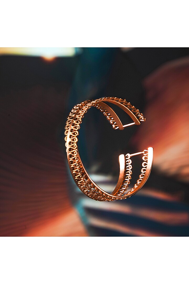Gold Plated Handmade Cuff by Suhani Pittie at Pernia's Pop Up Shop