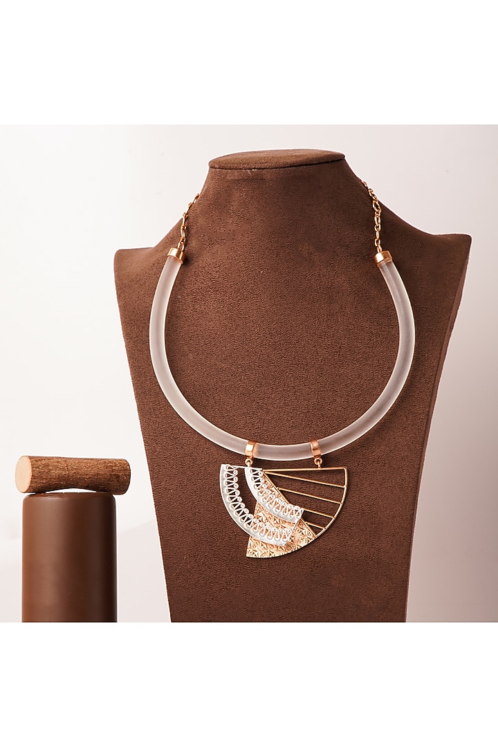 Two Tone Finish Necklace In Copper by Suhani Pittie at Pernia's Pop Up Shop