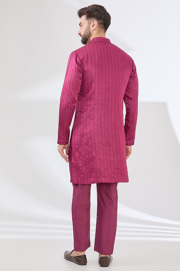 Wine Brocade Kurta Set by Sulakshna Jasra at Pernia's Pop Up Shop