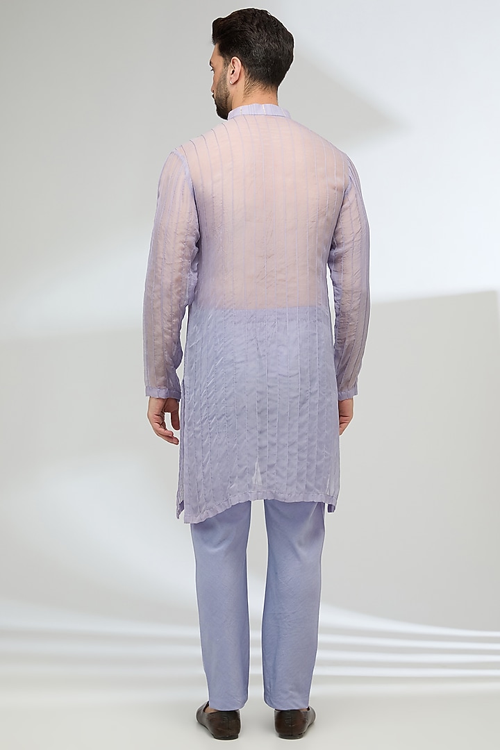 Lavender Organza & Cotton Silk Gota Work Kurta Set by Sulakshna Jasra at Pernia's Pop Up Shop