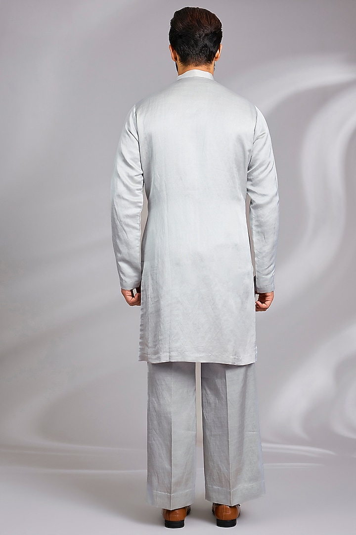 Pista Green Tissue Threadwork Indo-Western Set by Sulakshna Jasra at Pernia's Pop Up Shop
