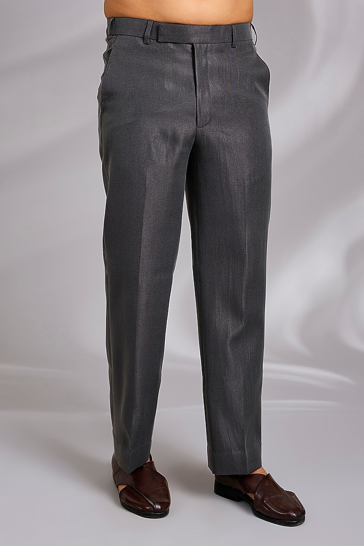 Charcoal Grey Sandwash Thread Embroidered Indo-Western Set by Sulakshna Jasra at Pernia's Pop Up Shop