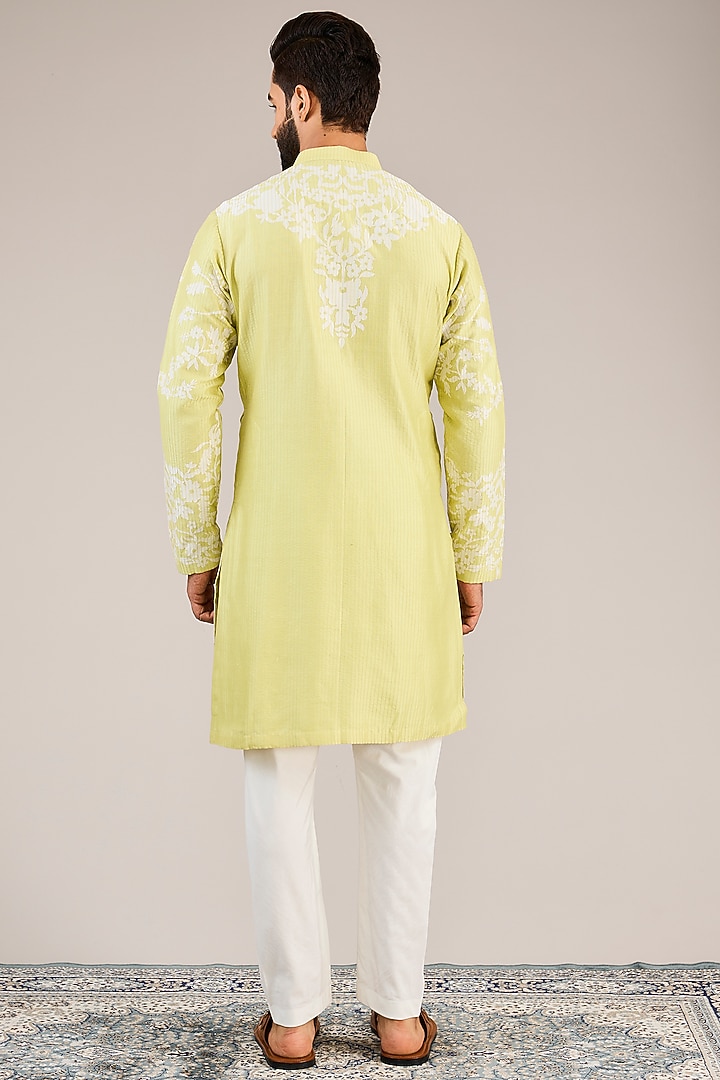 Green Chanderi Patchwork Kurta Set by Sulakshna Jasra at Pernia's Pop Up Shop
