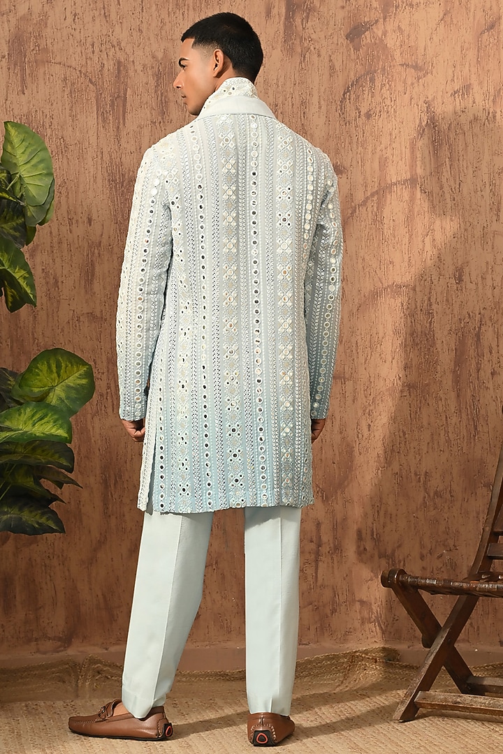 Green Georgette Embroidered Kurta Set by Sulakshna Jasra at Pernia's Pop Up Shop
