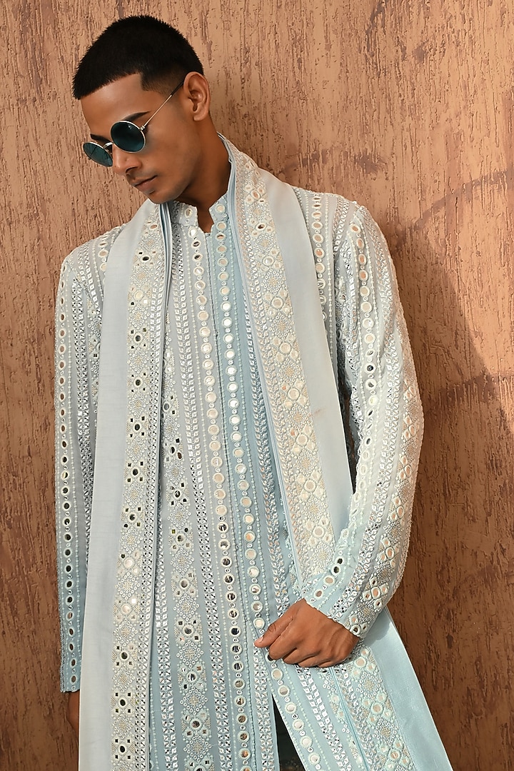 Green Georgette Embroidered Kurta Set by Sulakshna Jasra at Pernia's Pop Up Shop