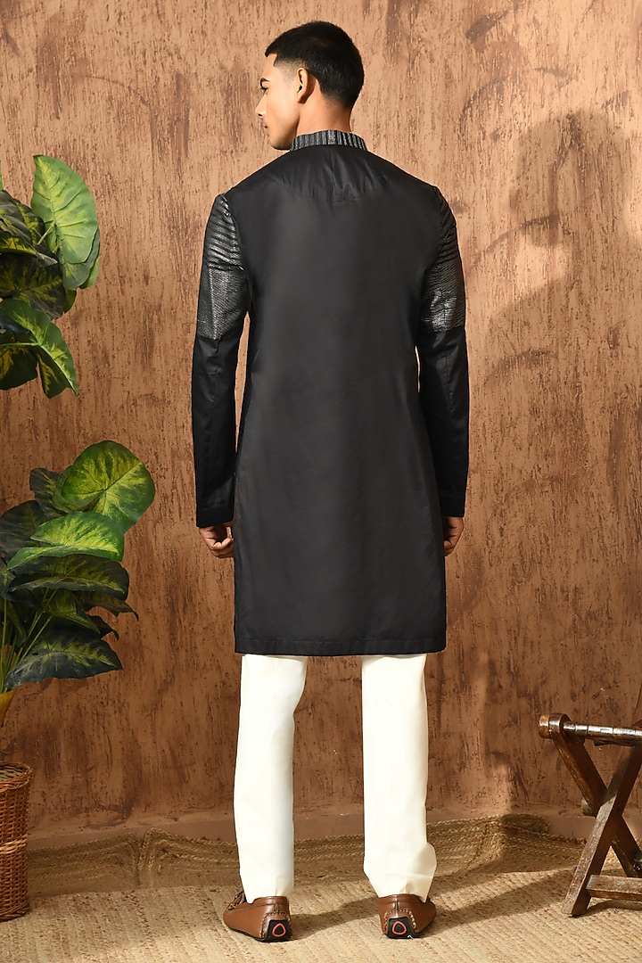 Black Cotton Kurta Set by Sulakshna Jasra at Pernia's Pop Up Shop