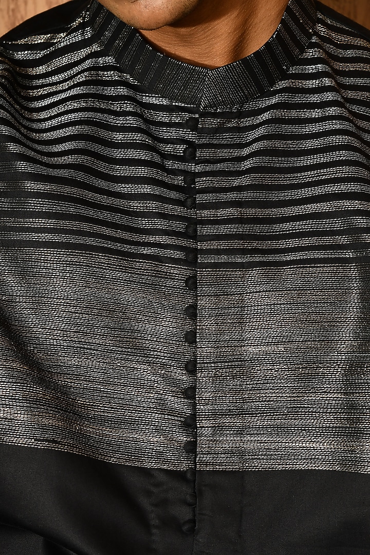 Black Cotton Kurta Set by Sulakshna Jasra at Pernia's Pop Up Shop