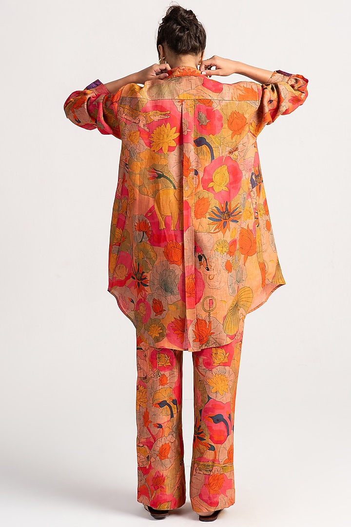 Grapefruit Linen Shirt by SUKETDHIR at Pernia's Pop Up Shop
