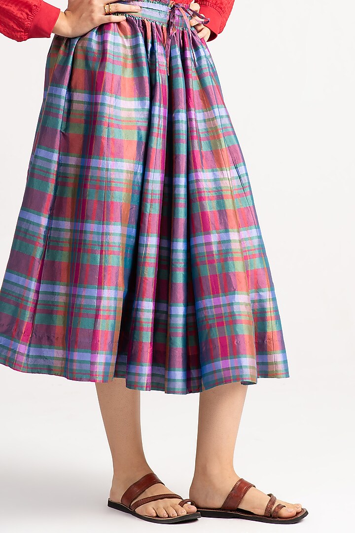 Amethyst Sacred Purple Silk Dupion Skirt by SUKETDHIR at Pernia's Pop Up Shop