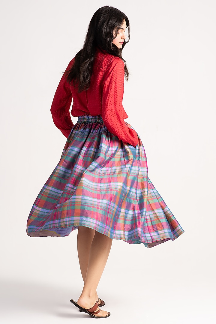 Amethyst Sacred Purple Silk Dupion Skirt by SUKETDHIR at Pernia's Pop Up Shop