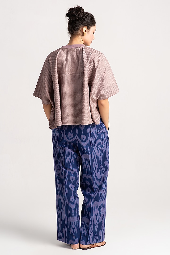 Biscuit Brown Silk Top by SUKETDHIR at Pernia's Pop Up Shop