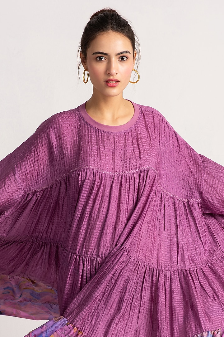 Amethyst Sacred Purple Silk Maxi Cocktail Dress by SUKETDHIR at Pernia's Pop Up Shop