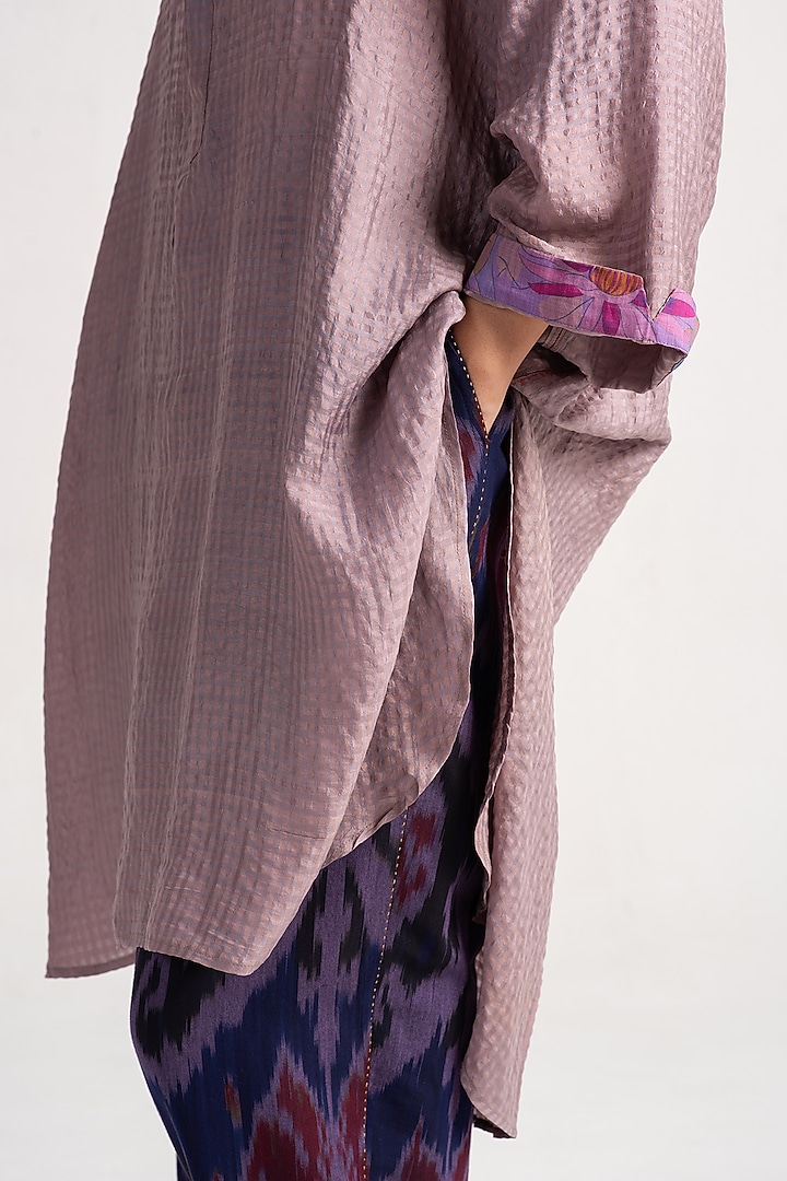 Dusty Mauve Silk Kurta by SUKETDHIR at Pernia's Pop Up Shop