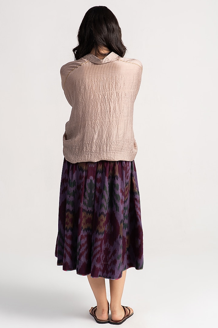 Pale Mauve Silk Shirt by SUKETDHIR at Pernia's Pop Up Shop