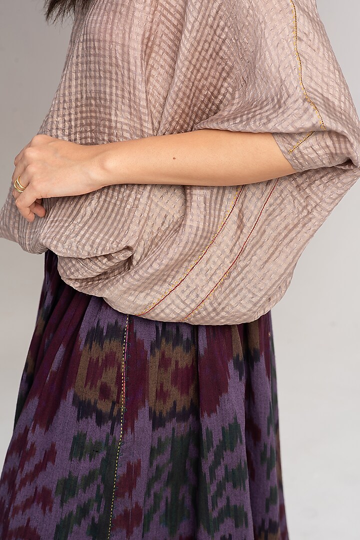 Pale Mauve Silk Shirt by SUKETDHIR at Pernia's Pop Up Shop