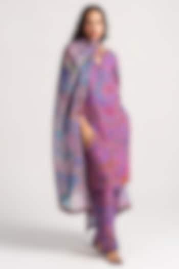 Amethyst Scared Purple Chanderi Silk Dupatta by SUKETDHIR at Pernia's Pop Up Shop