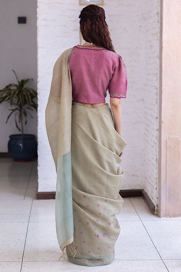 Brown Handwoven Fine Silk Khadi Wedding Saree by Surmaye at Pernia's Pop Up Shop