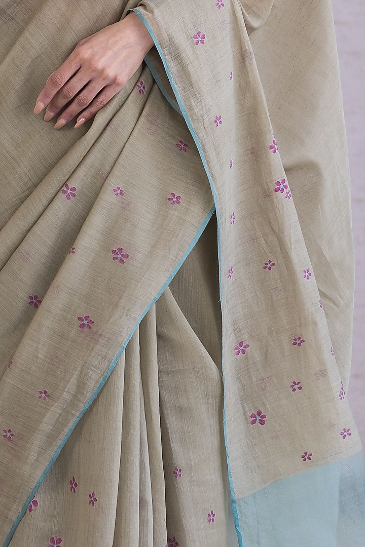 Brown Handwoven Fine Silk Khadi Wedding Saree by Surmaye at Pernia's Pop Up Shop