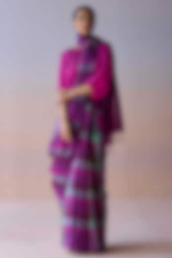 Multi-Colored Handwoven Kota Silk Checkered Party Wear Saree by Surmaye at Pernia's Pop Up Shop