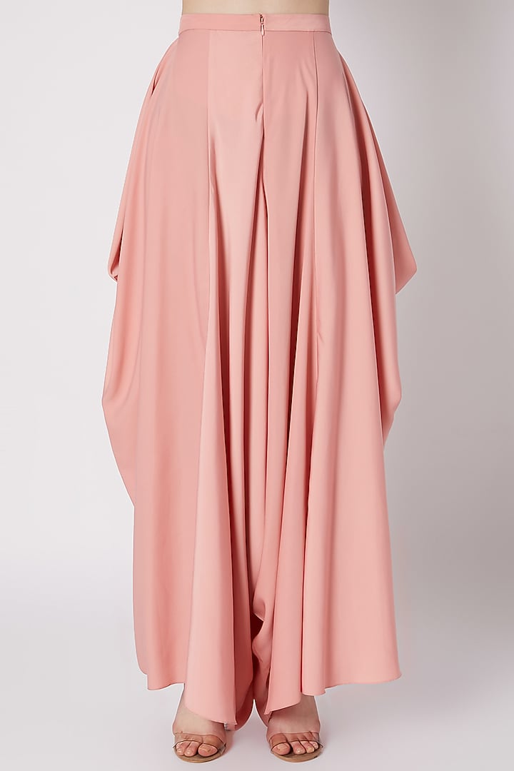 Salmon Peach Embroidered Cape Set by Supria Munjal at Pernia's Pop Up Shop
