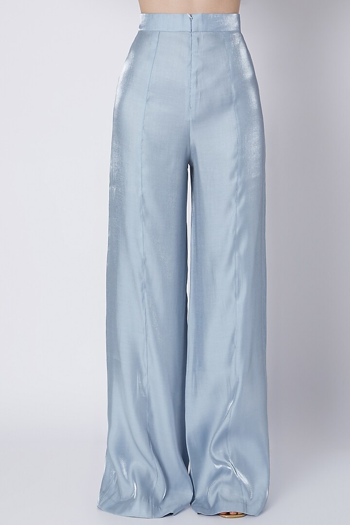 Sky Blue Embroidered Jacket With Palazzo Pants by Supria Munjal at Pernia's Pop Up Shop