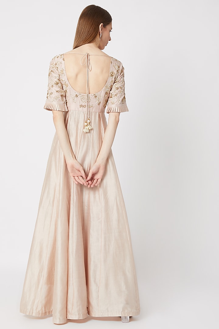 Blush Pink Embroidered Kurta Palazzo Set by Sumayah at Pernia's Pop Up Shop
