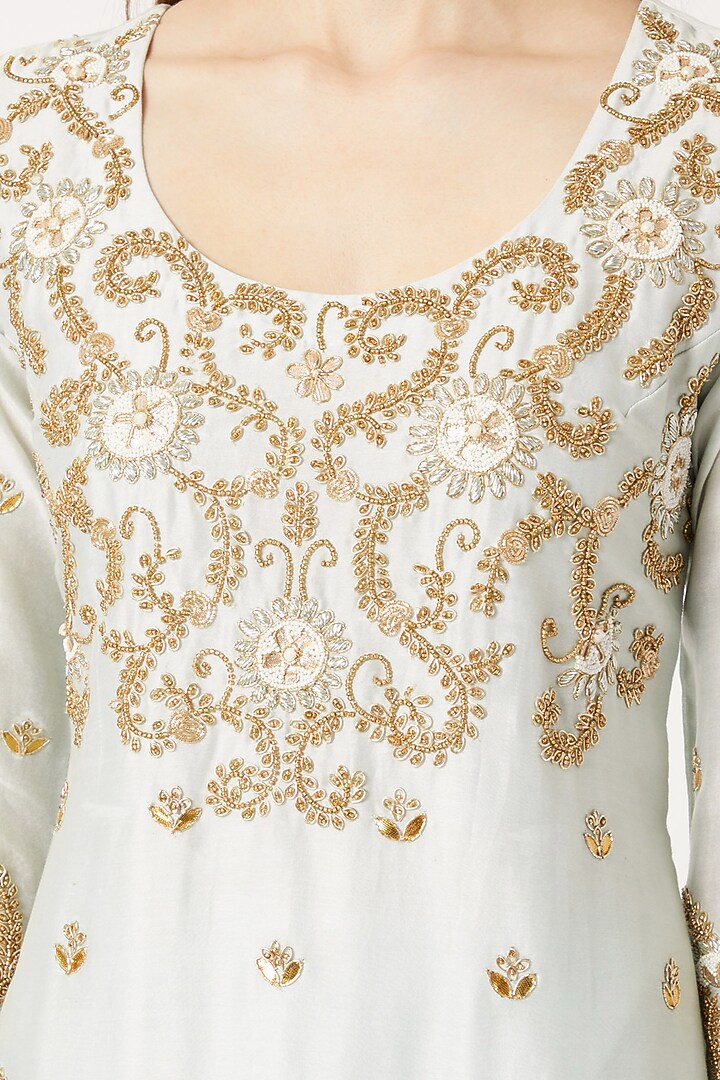 Sky Blue Embroidered Kurta Set by Sumayah at Pernia's Pop Up Shop