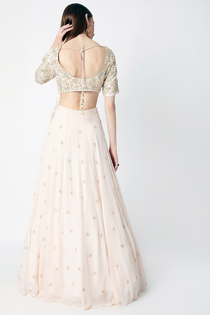 Blush Pink Embroidered Wedding Lehenga Set by Sumayah at Pernia's Pop Up Shop