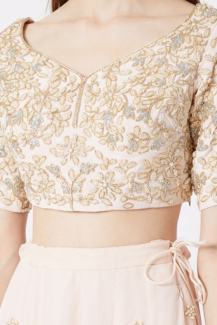 Blush Pink Embroidered Wedding Lehenga Set by Sumayah at Pernia's Pop Up Shop