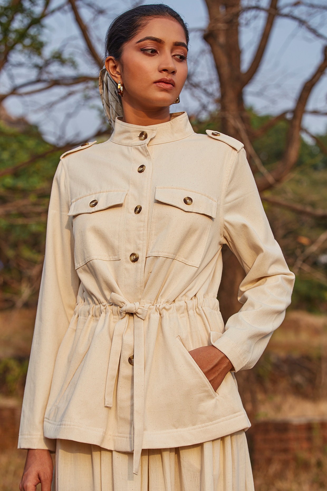 Handwoven Cotton Jacket Set Design 